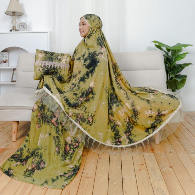 mukena dewasa terbaru rayon tiedye renda premium super jumbo