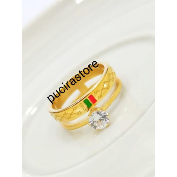 cincin titanium wanita perhiasan wanita