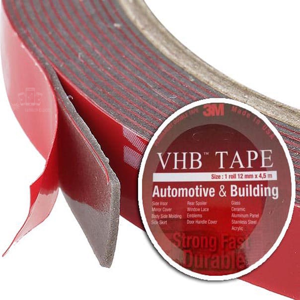 Lem 3M VHB Double Tape Automotive 4900 Size 12mm X 4.5m - Double Tapes Mobil &amp; Bangunan Original