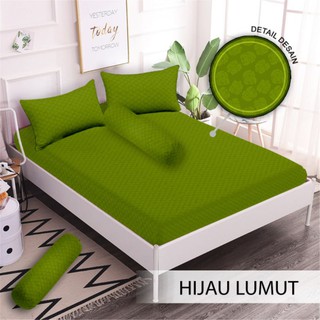 1kg Sprei 180x200x20 / 160x200x20 Embos Polos MONALISA SALEM HIJAU