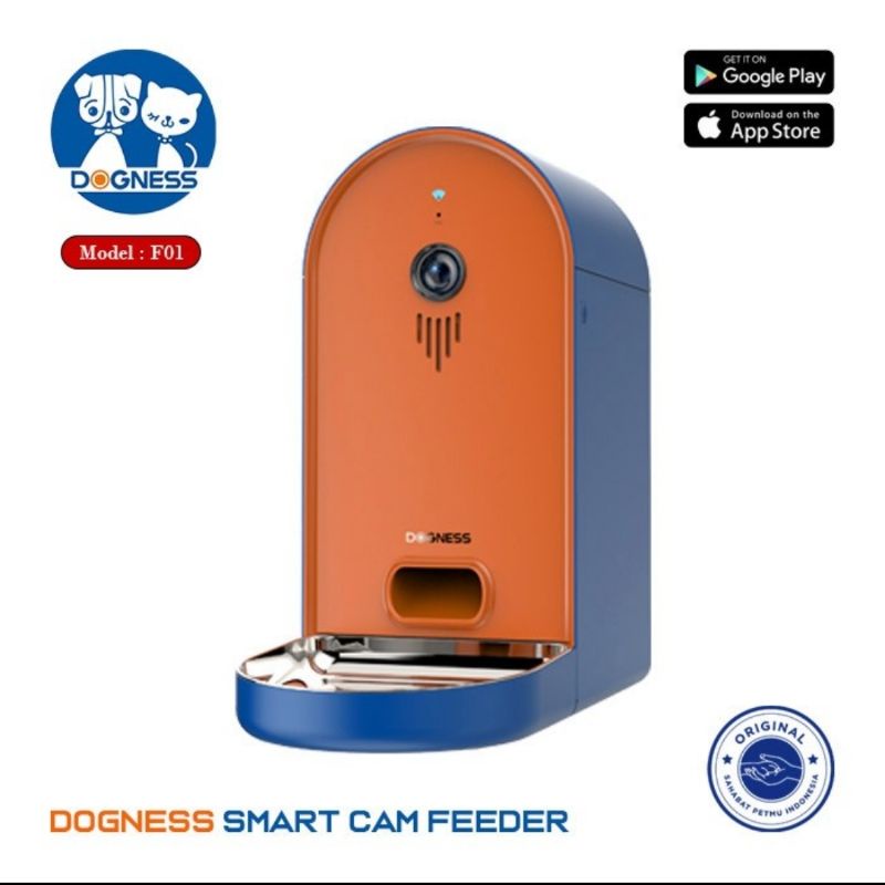 DOGNESS smart cam feeder 6lt. android IOS apps programmable. dog cat bowl tempat makan anjing kucing