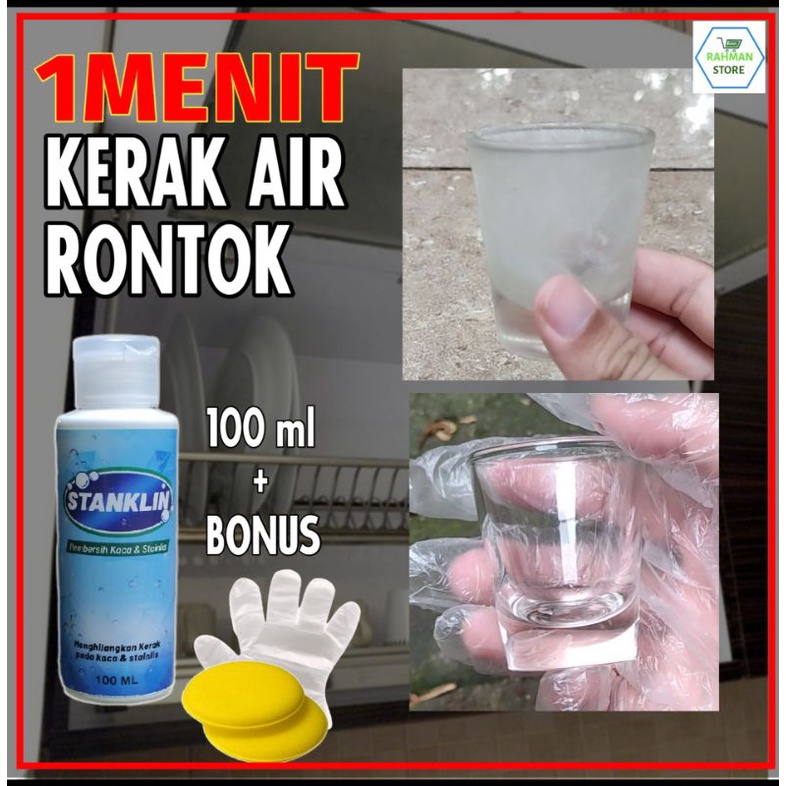 OBAT CAIRAN PEMBERSIH PENGHILANG KERAK NODA AIR JAMUR GELAS KACA WATERSPOT AQUARIUM AKUARIUM KERAN KRAN STAINLIS STAINLESS JENDELA CERMIN KAMAR MANDI DAPUR KITCHEN AMPUH STANKLIN 01