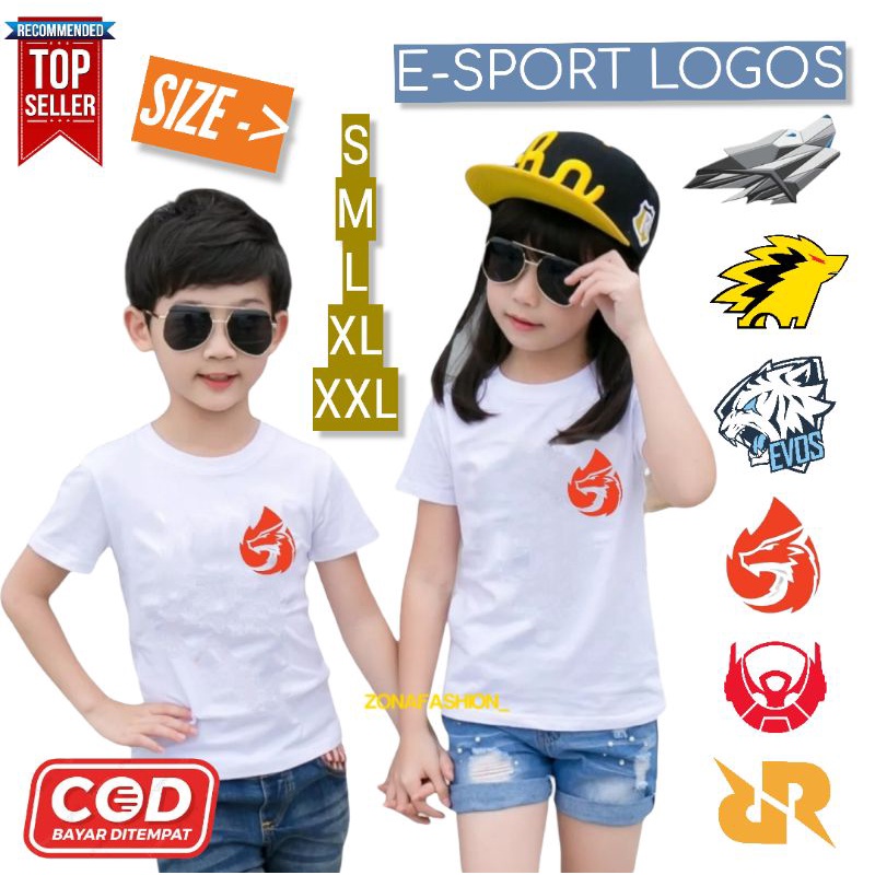 KAOS ANAK MLBB MOBILE LEGENDS PUBG FF RRQ AURA BTR ONIC COTTON COMBED USIA 2 - 16 TAHUN BAJU ANAK LA