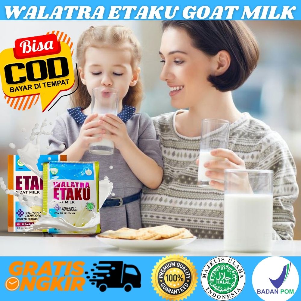 

Susu Penambah Nafsu Makan anak dan Dewasa, Susu Gemuk Badan, Susu Lahap Makan, Suplement Penambah Berat Badan, Obat Vitamin Penambah Berat Badan Anak & Dewasa | Susu Kambing Etawa Bubuk Murni Walatra Etaku Goat Milk Asli 100% Original (1box isi 200 GR)