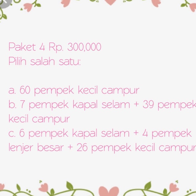 

Paket 4, pilih salah satu: a/b/c