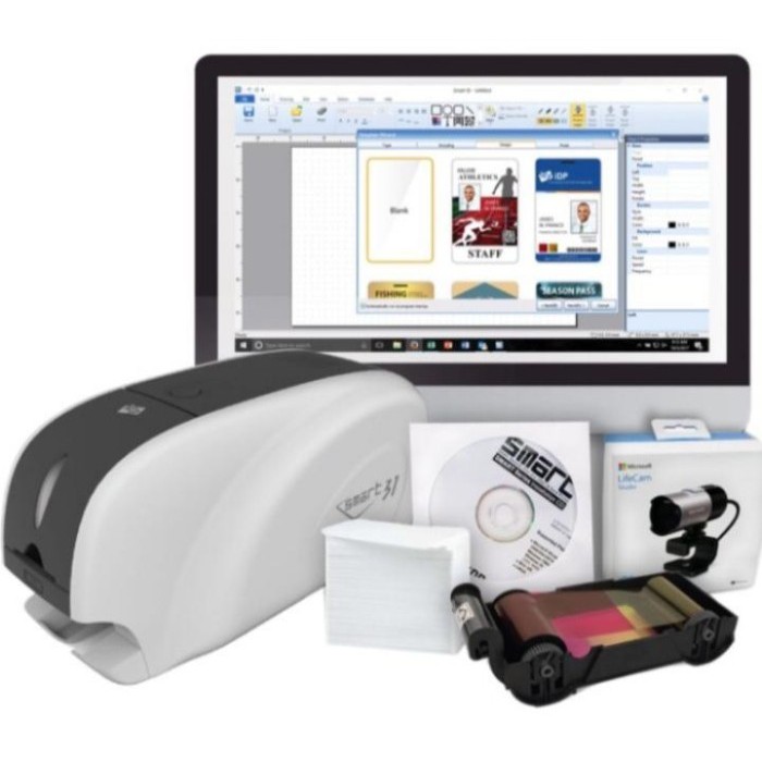 

PRINTER ID CARD SMART 31S / 1PAKET ID CARD PRINT RIBBON DAN PVC CARD