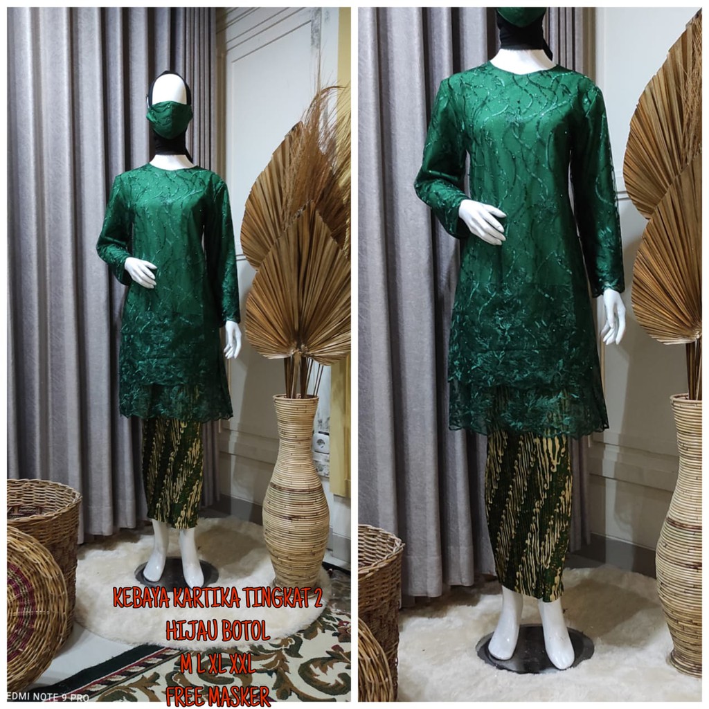 Set Kebaya Tunik New Model Kartika Tingkat Aneka Pilihan Warna