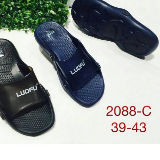-Sandal pria luofu kokop sendal cowok karet import 2088hitam ❅