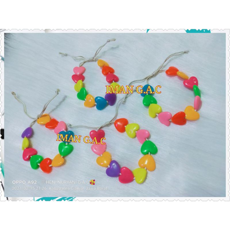 Gelang tangan motip lov,gelang tangan anak lov,aksesories gelang,