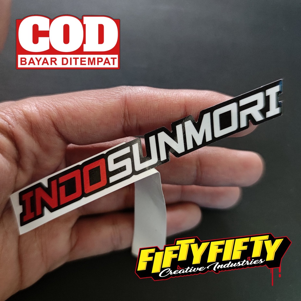 Stiker Print Cut INDO SUNMORI Stiker Printing Laminasi Glossy Tahan Air Stiker Motor Mobil Helm Sudah Membentuk Pola Desain