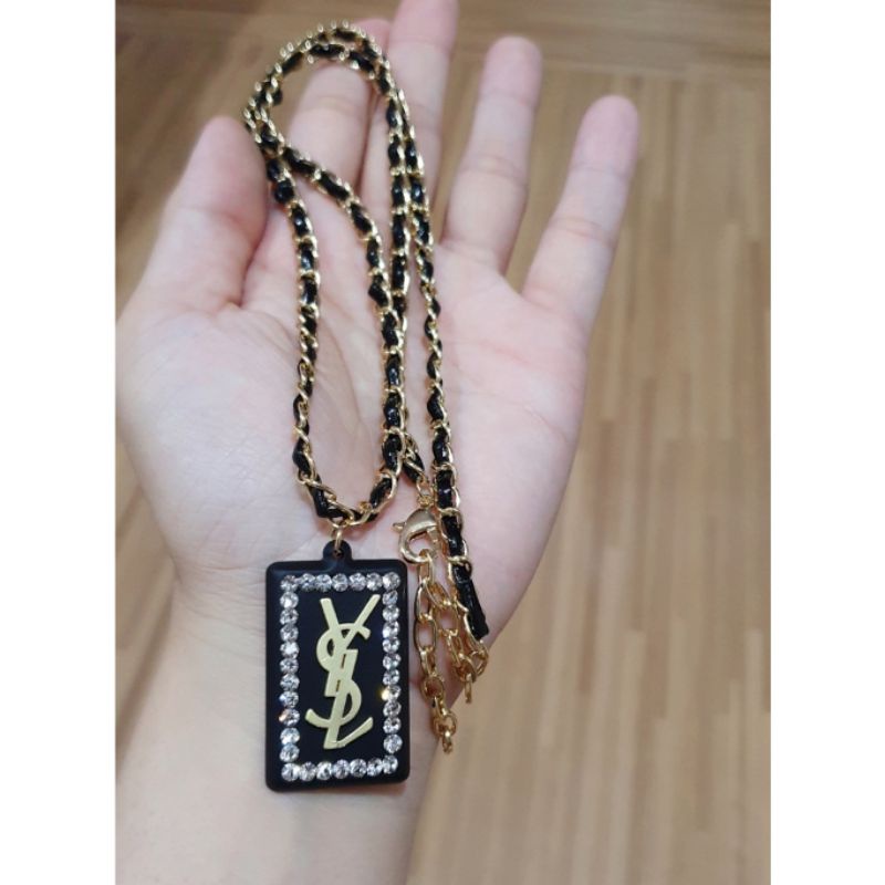 Kalung Silver925 perak motif Ysl Model Panjang Premium Quality tidak karatan Kalung Rantai perak import Kl05