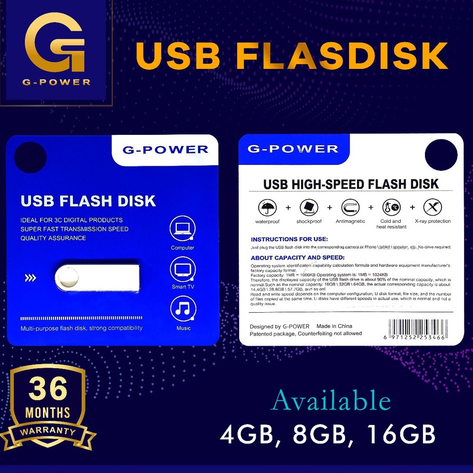 GPOWER FLASHDISK 4GB/8GB/16GB USB HIGH SPEED FLASH DISK DUAL USB DRIVE USB 3.0 ORIGINAL