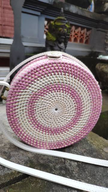 Tas Wanita Rotan Gendis Pink 20cm