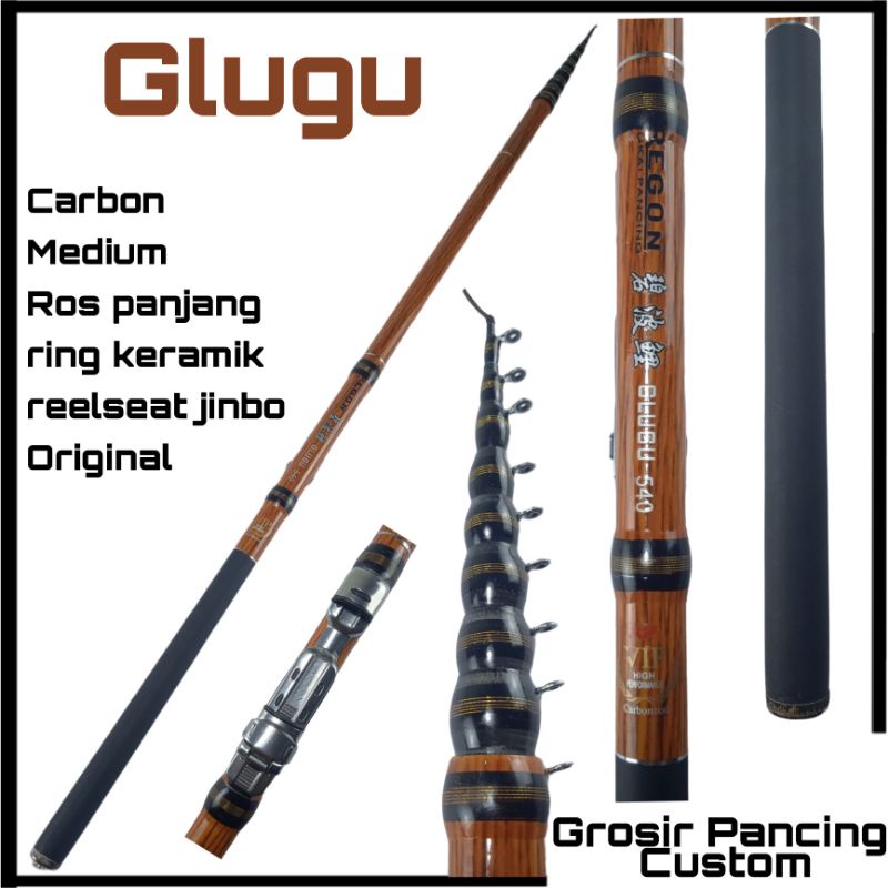 Joran pancing tegek kolong carbon murah oregon glugu uk 540 cm