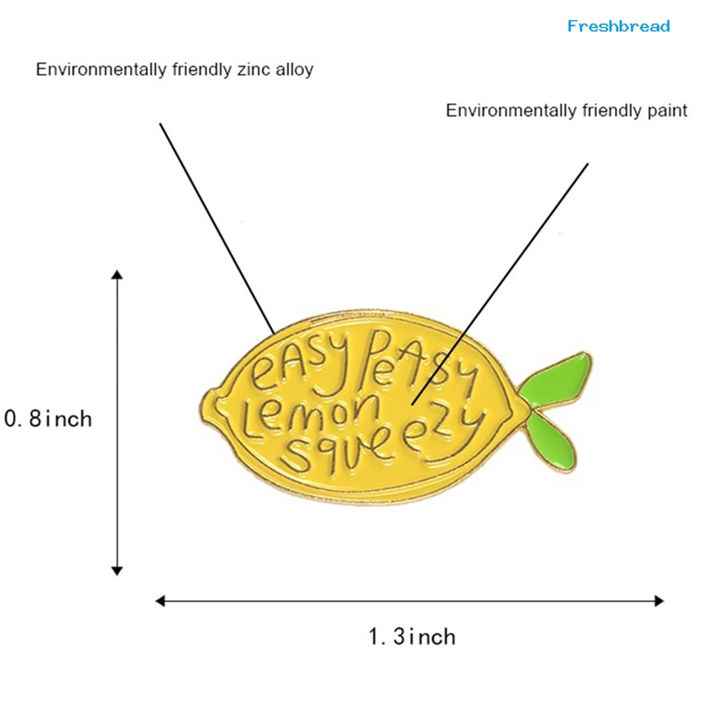 Terlaris Brooch Pin Lemon Shape Jewelry Enamel Style Cartoon Lemon Letters Brooch Pin for Party