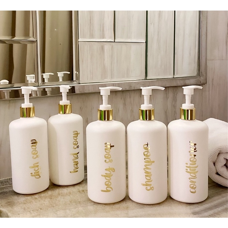 botol DOFF TEBAL gold kecil. aesthetic bottle minimalist refill organizer tempat sabun cair pump 500ml estetik