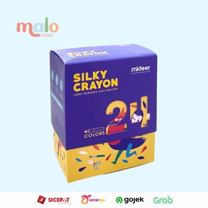 

Hari Ini Malotoys - Mideer Silky Crayon 24Pcs Washable Silky Crayon 24 Warna Gilaa!!!