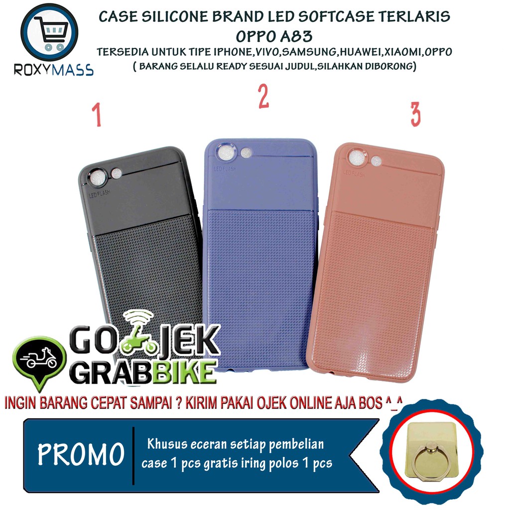Terlaris Termurah Oppo A83 Case Merk Led Flash Softcase Keren Silicone HP Kekinian Softshell