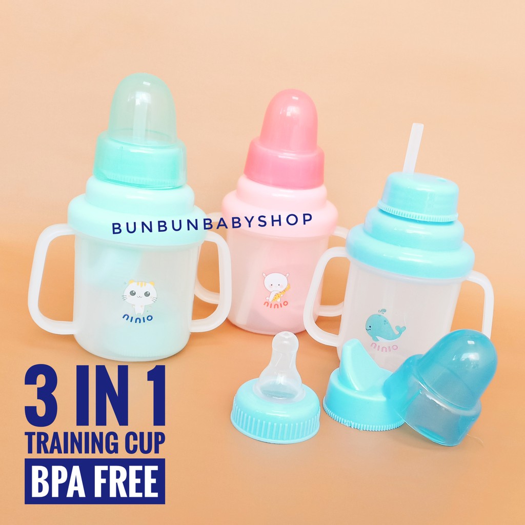 3 in 1 Training Cup Botol Minum Bayi Ninio Dot Baby Perlengkapan Makan Bayi Anak Murah Perlengkapan