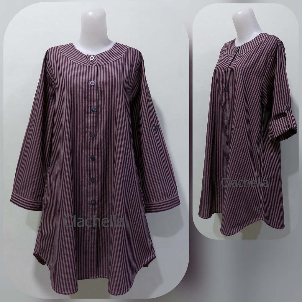 FB Shop Baju Tunik Motif Salur, Baju Atasan Wanita T418080