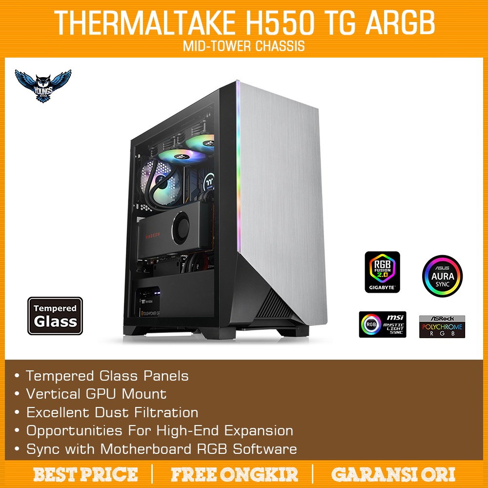 THERMALTAKE H550 TG ARGB | PC Case Mid Tower Casing