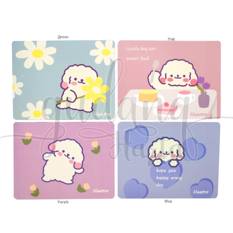 Mouse Pad White Poodle Anti Slip Motif Anjing Putih Lucu GH 317009