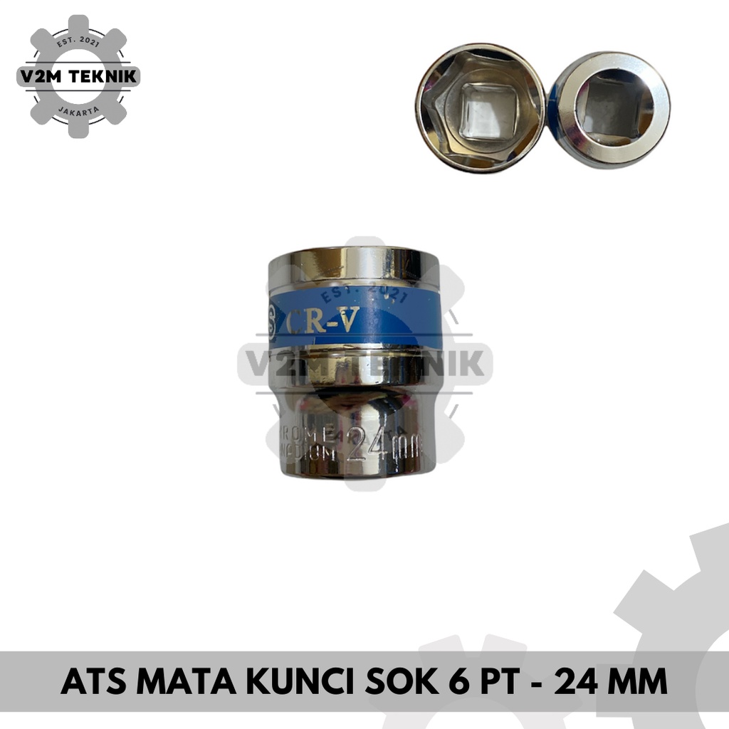 Mata Kunci Sok 1/2 Inch 6 PT - 24mm / Mata Kunci Sock 24 mm / Mata Sok 24 MM