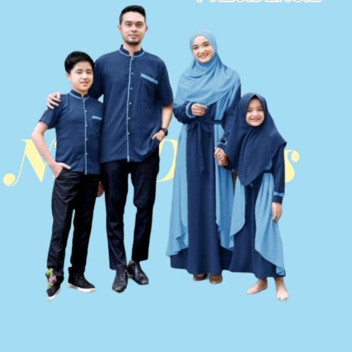 Terupdate✴➬ Baju Couple Satu Keluarga + Hijab Busana Lebaran 2022 Gamis Couple Muslim/Fashion Islami