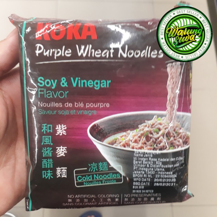 

mie koka purple wheat noodles soy & vinegar flavor 60 gram