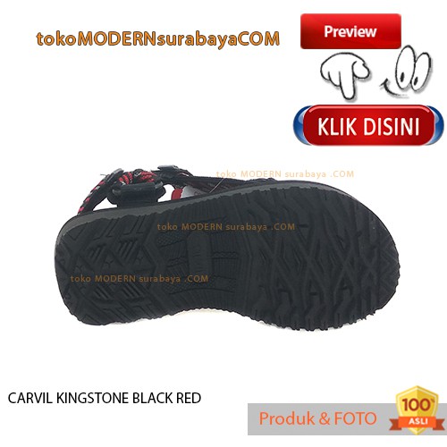 CARVIL KINGSTONE BLACK RED sandal anak sandal gunung flip flop