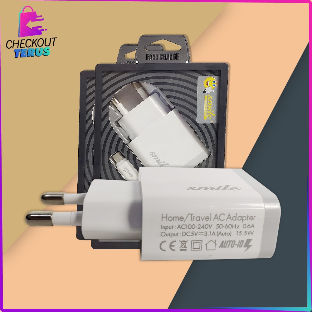 CT C466 Charger Travel Adapter 2 Port USB Colokan USB Pengisi Daya Cepat Dual USB Pengisi Daya Fast Charger Travel