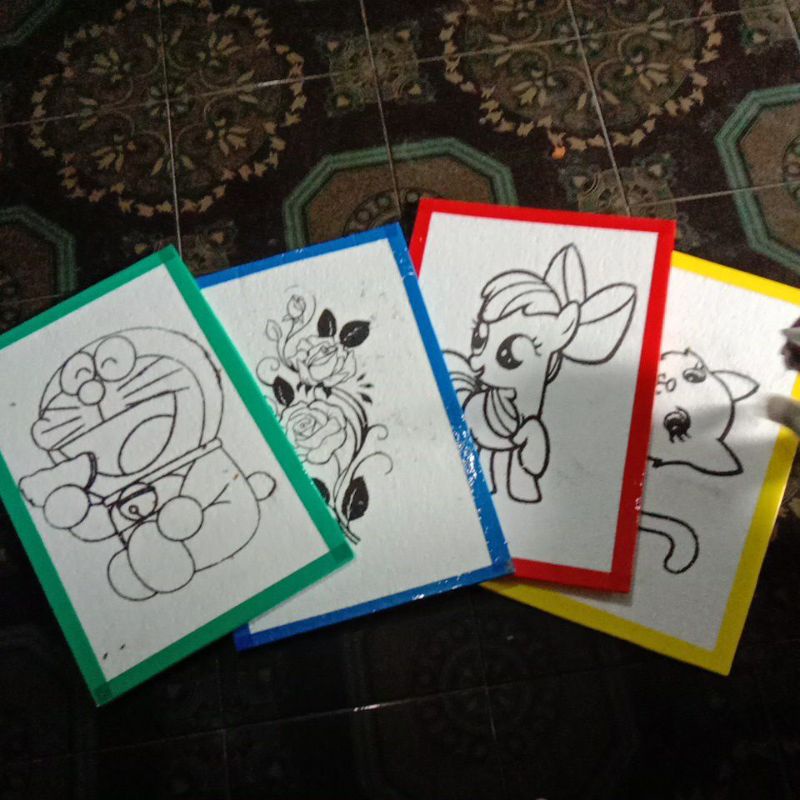 

sterofom gabus sketsa bergambar edukasi mewarna anak