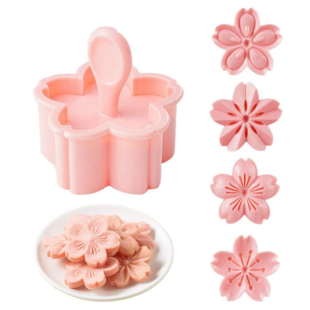 Nanas 5pcs/set Cetakan Kue Kering Bunga Sakura Makanan Fondant Alat Kue Cookie Cutter Plunger Kelopak 3D Cookie Baking Molds