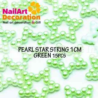 DEKORASI SLIME / CLAY / NAIL ART PEARL STAR STRING ISI 15PCS