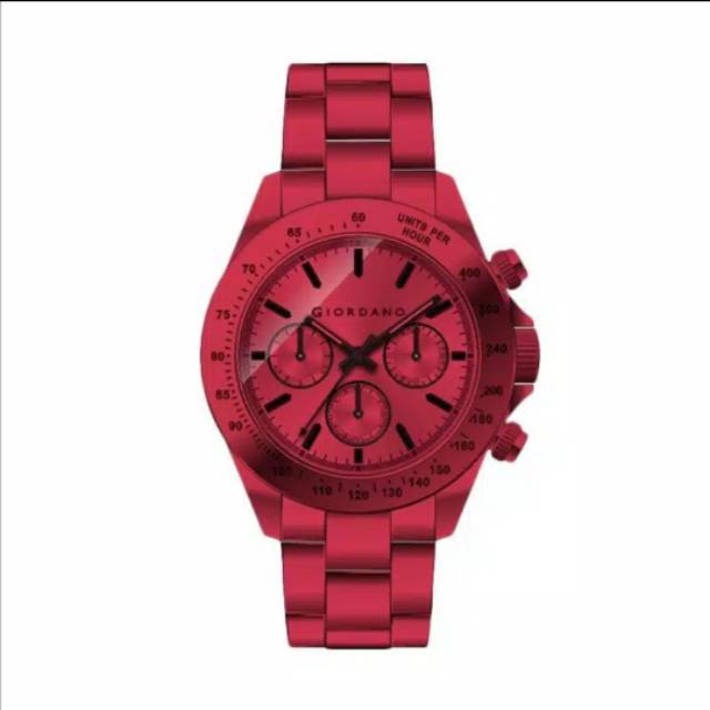 Jam Tangan Giordano 1646 Merah Bahan Titanium Original
