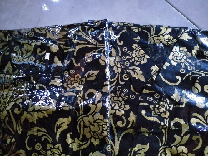 Kemeja Batik Pria Lengan Panjang Size M L Xl Xxl  Bswart Batik Hrb026 Kenongo Hem Panjang Padi