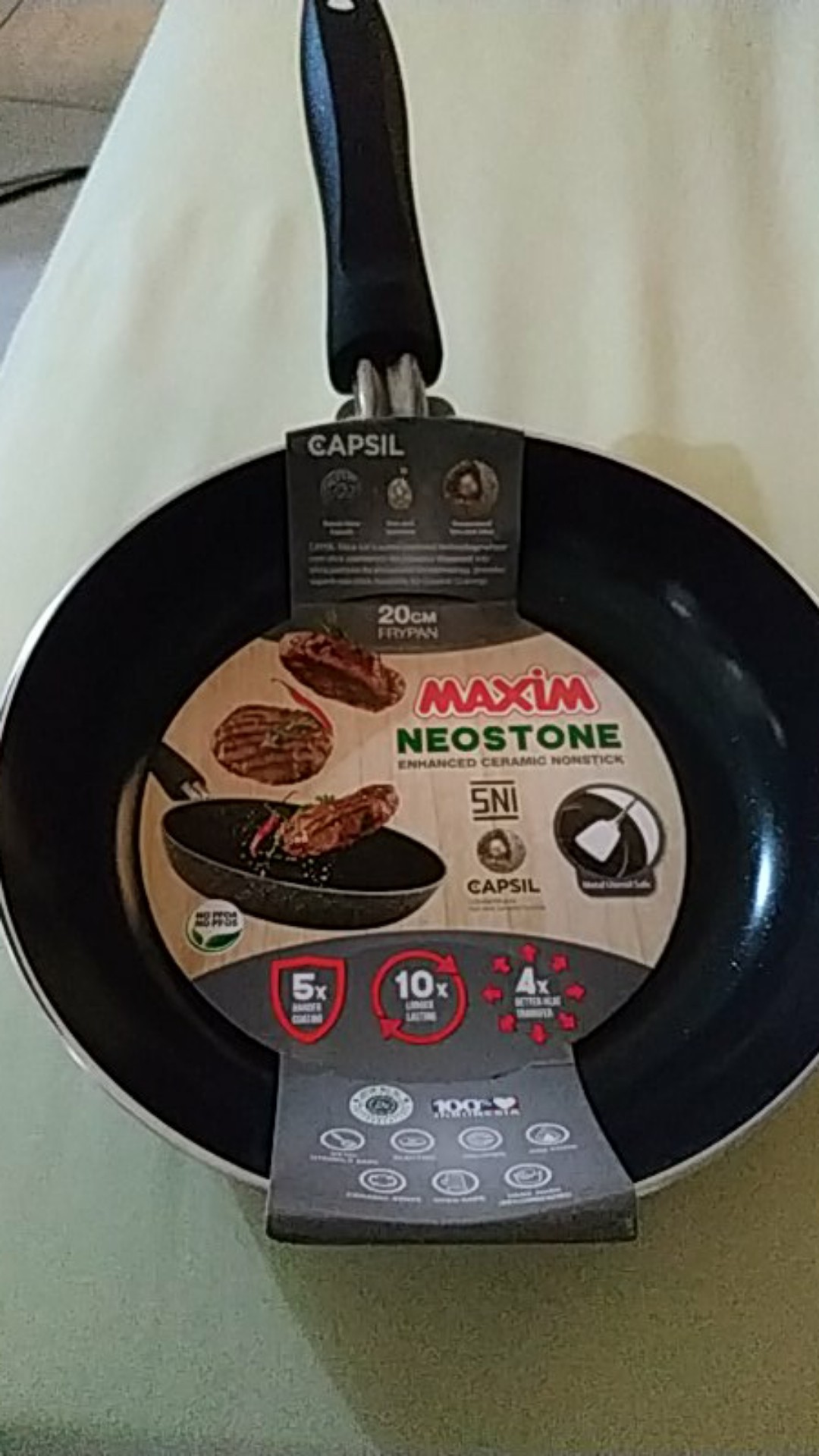 Maxim Neostone Frypan Panci / Wajan Keramik / Ceramic Teflon Non Stick Anti Lengket 20 Cm