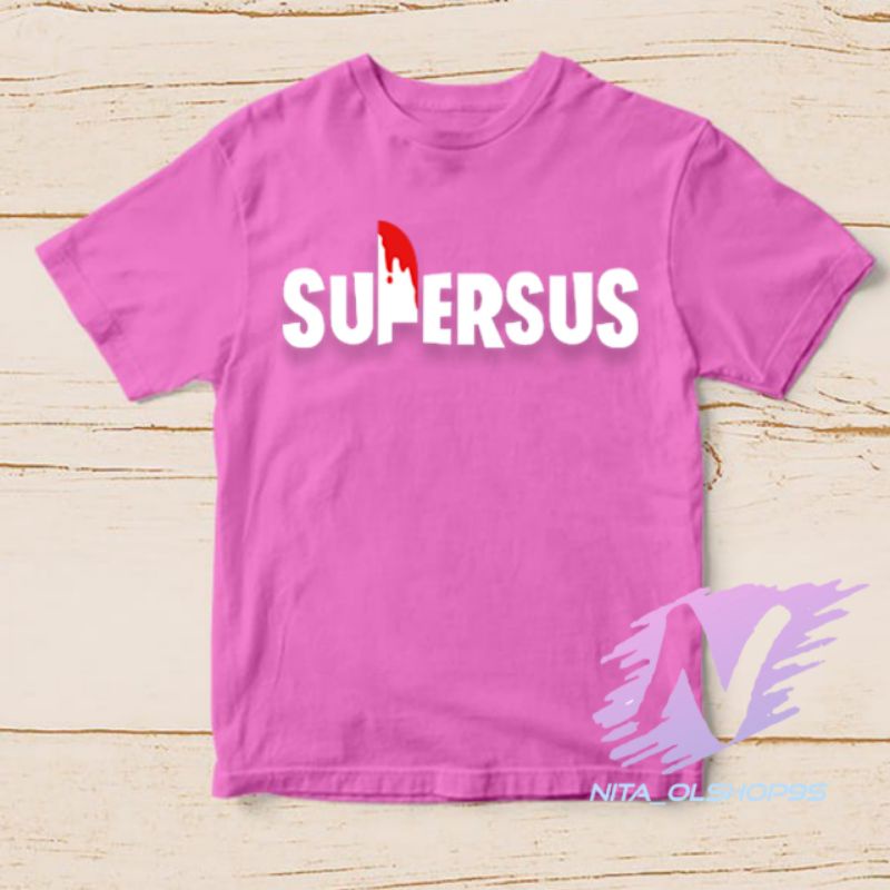 kaos supersus logo baju kaos anak among us 3D