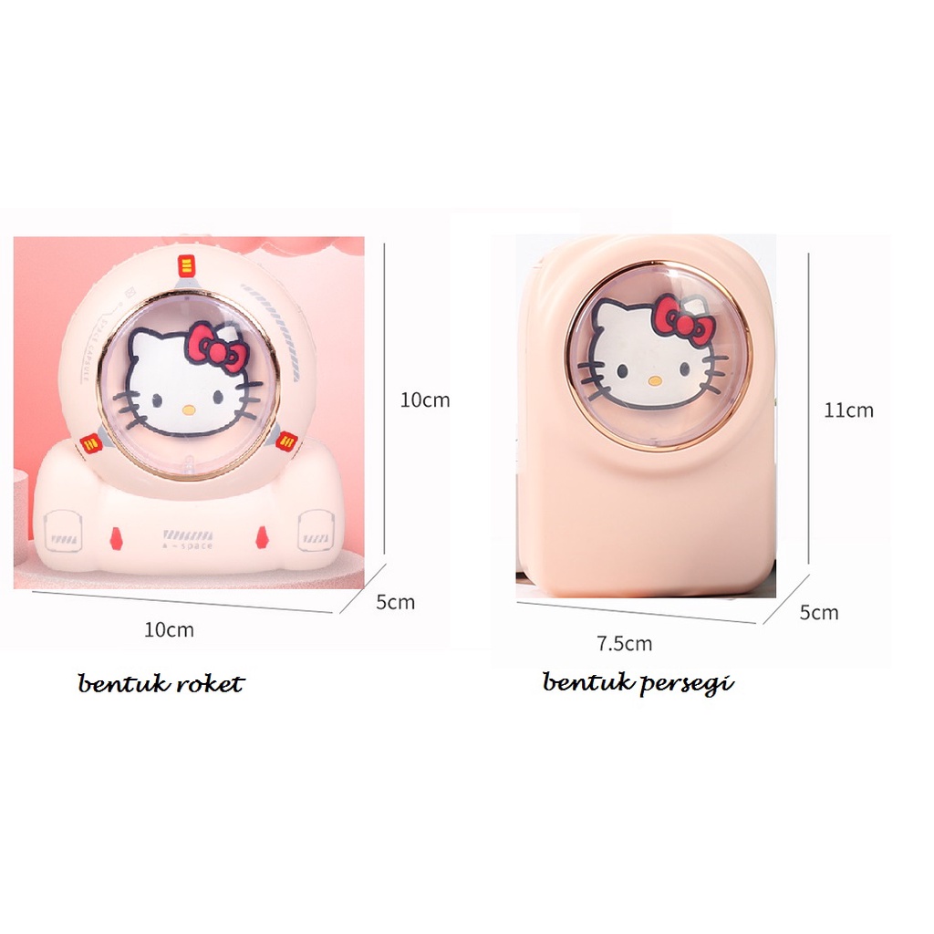 kipas angin portable Lampu rechargable kitty mini fan KP06 pocket size tali leher hanging neck fan