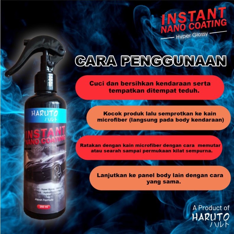 Instant nano coating by Haruto pengilap premium hyper glossy untuk motor dan mobil