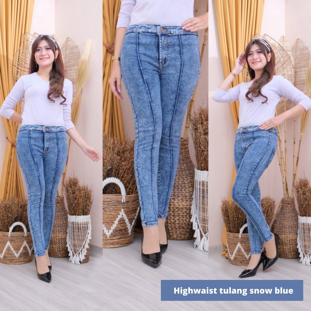 Cod_Celana Wanita Terbaru 2022 | Celana jeans Wanita | Jeans Model Tulang | Celana Panjang | Hightwaist Tulang