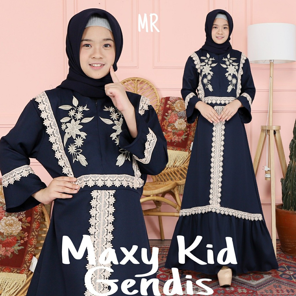 Baju Muslim Anak Perempuan Umur 8 Tahun 9 Tahun 10 Tahun 11 Tahun 12 Tahun/Gamis Muslim