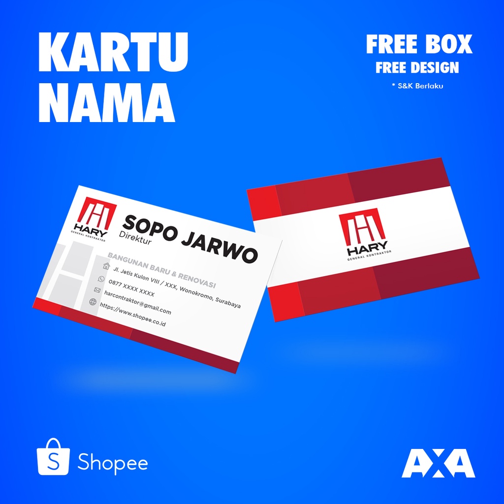 

CETAK KARTU NAMA / BUSINESS CARD FREE DESIGN _ BYN MERC