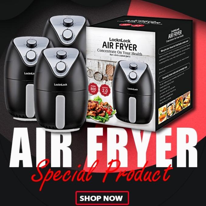 Air Fryer lock n lock black series 2L stok melimpah