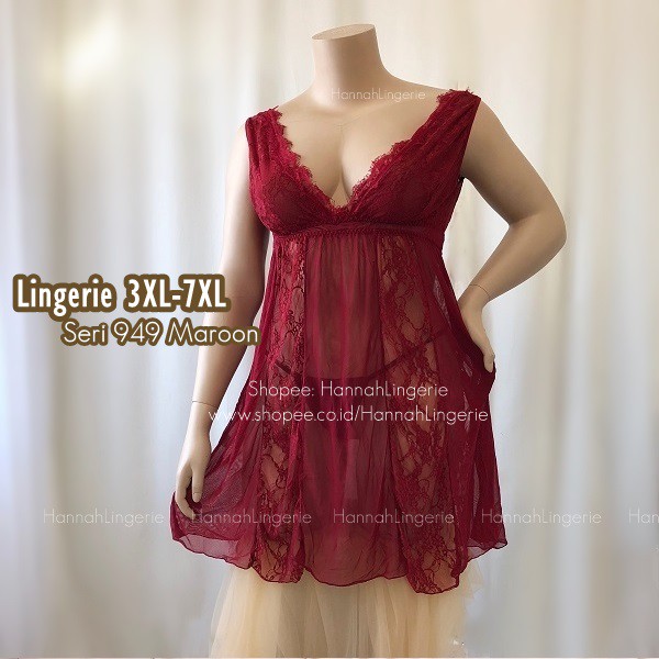 Jumbo Lingerie 7XL 6XL 5XL 4XL 3XL Baju Tidur Sexy BigSize Ukuran Besar Baju Dinas Istri Big 949