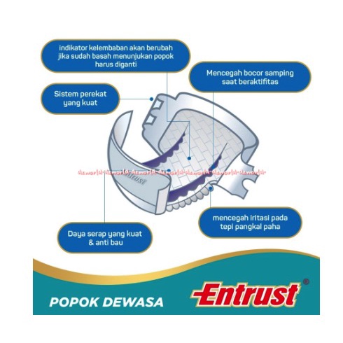 Bagus Entrust Gold XL6 Popok Dewasa Plester Perekat XL 6 Diapers Orang Tua Entrus Diaper Orang Tua Merek Baggus Kemasan Hijau Green