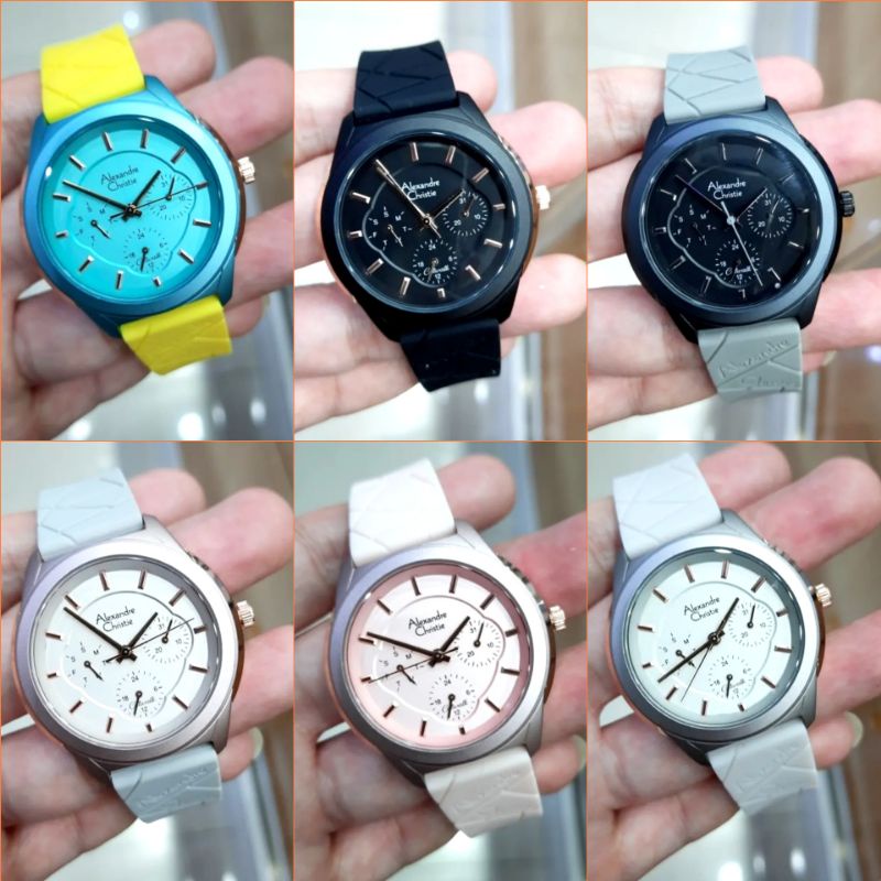 Jam Alexander Christie Wanita Original AC 2999 AC2999 Rubber Strap Stainless Garansi Resmi Alexandre