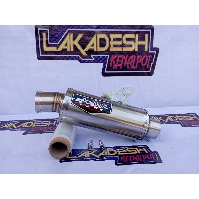 SILENCER (ONLY) KNALPOT BLACK DEVIL+LASER NAMA (INLET 38/50) BEAT MIO VARIO AEROX SCOOPY NMAX PCX ADV LEXI DLL