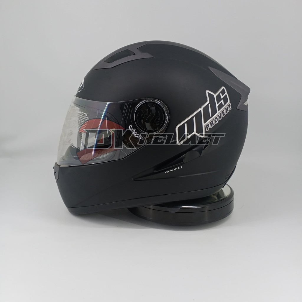 Helm Full Face MDS Provent Solid Black Doff Matt Double Visor Bkn KYT Pro Vent Hitam Motor Cowok SNI