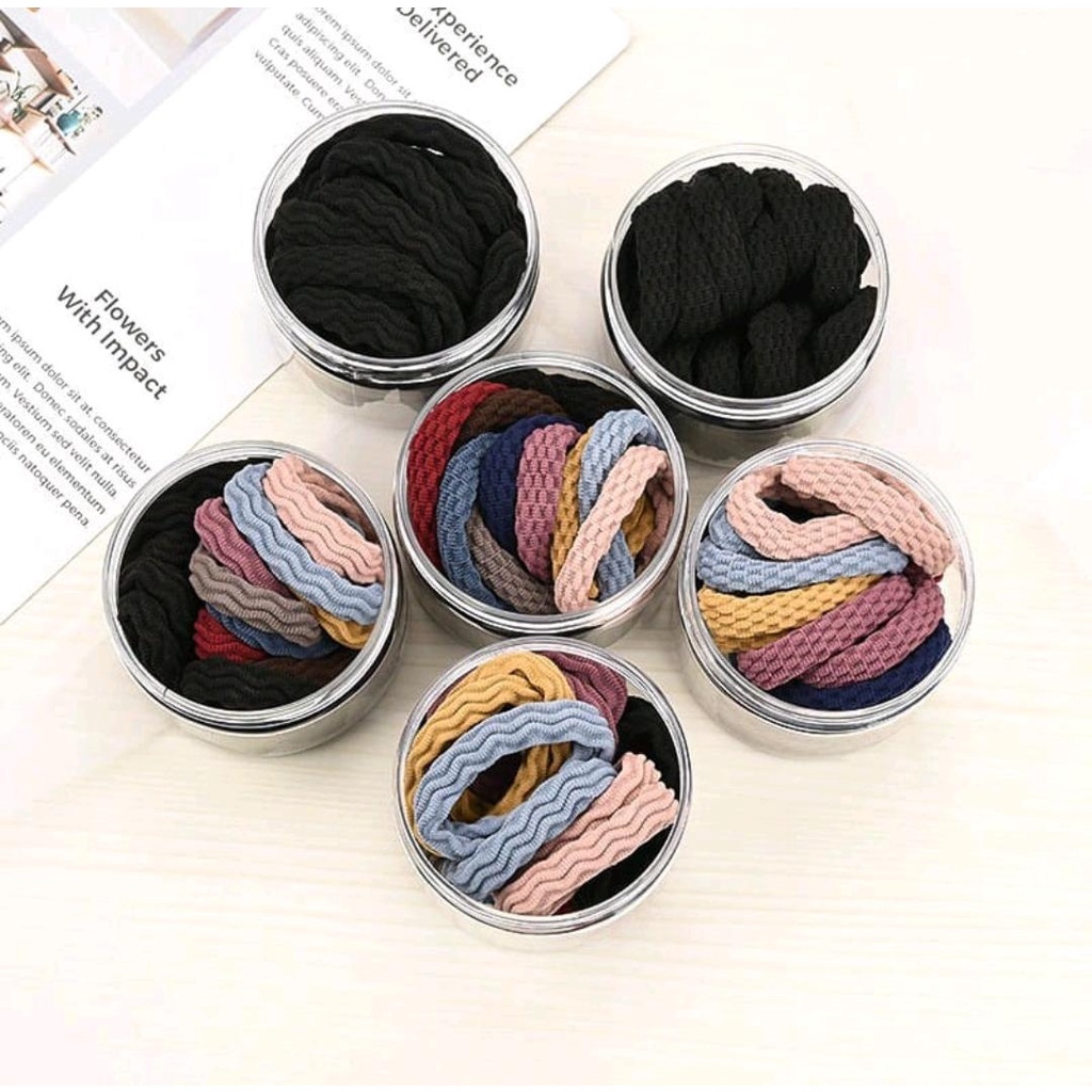 Ikat Rambut Karet Elastis Ala Korea (10PCS) / Ikat Rambut Ponytail